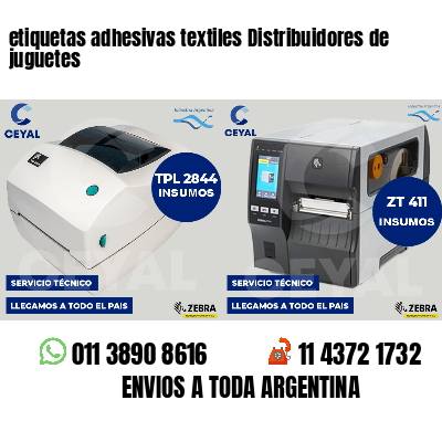 etiquetas adhesivas textiles Distribuidores de juguetes