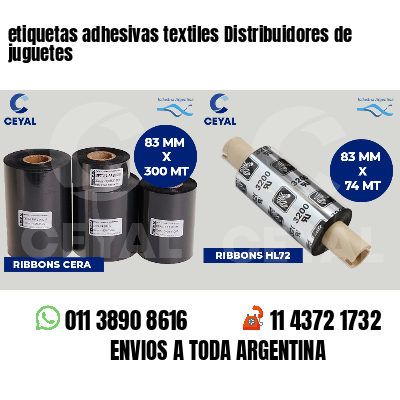 etiquetas adhesivas textiles Distribuidores de juguetes