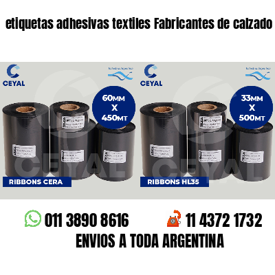 etiquetas adhesivas textiles Fabricantes de calzado