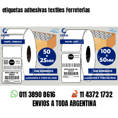 etiquetas adhesivas textiles Ferreterías