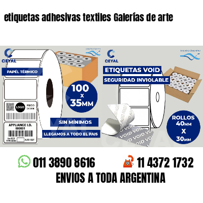 etiquetas adhesivas textiles Galerías de arte
