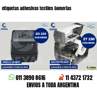 etiquetas adhesivas textiles Gomerías