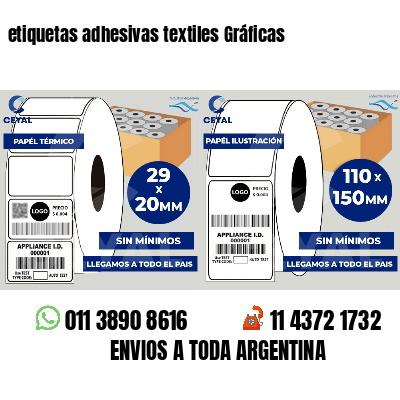 etiquetas adhesivas textiles Gráficas