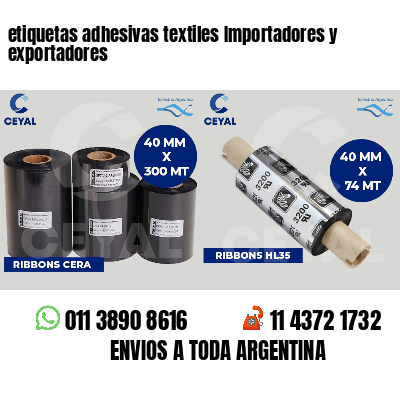 etiquetas adhesivas textiles Importadores y exportadores