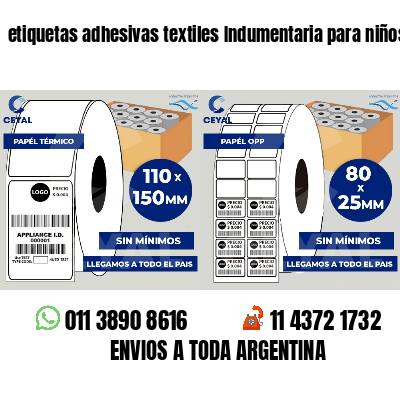 etiquetas adhesivas textiles Indumentaria para niños