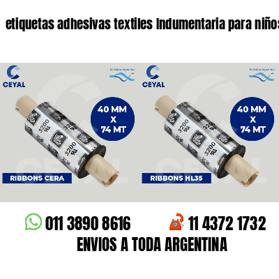 etiquetas adhesivas textiles Indumentaria para niños