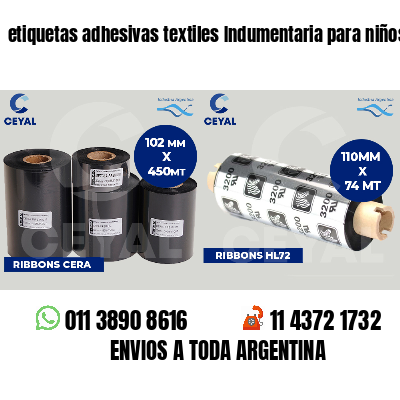 etiquetas adhesivas textiles Indumentaria para niños