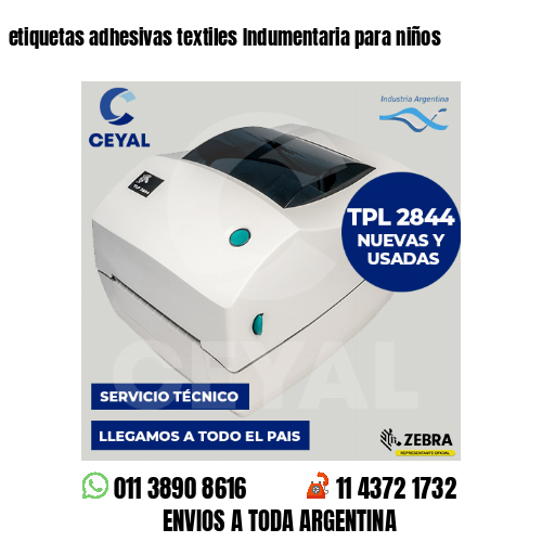 etiquetas adhesivas textiles Indumentaria para niños