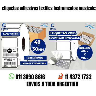 etiquetas adhesivas textiles Instrumentos musicales