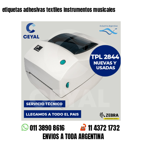 etiquetas adhesivas textiles Instrumentos musicales