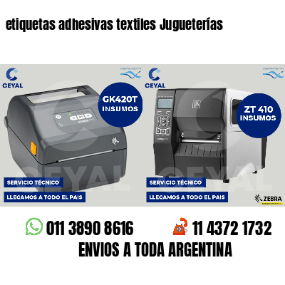 etiquetas adhesivas textiles Jugueterías