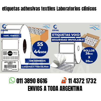 etiquetas adhesivas textiles Laboratorios clínicos