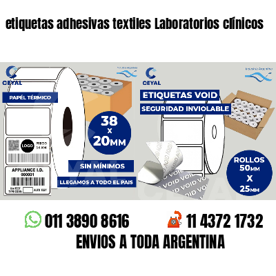 etiquetas adhesivas textiles Laboratorios clínicos