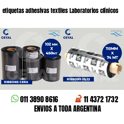 etiquetas adhesivas textiles Laboratorios clínicos