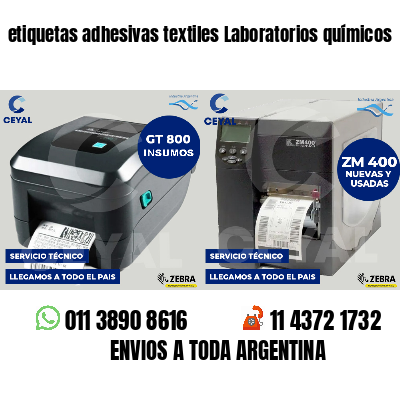 etiquetas adhesivas textiles Laboratorios químicos
