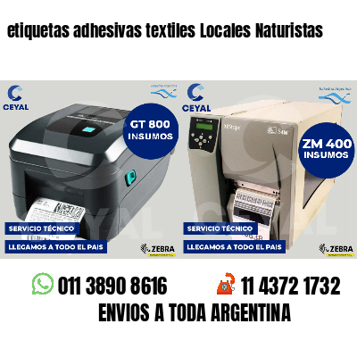 etiquetas adhesivas textiles Locales Naturistas