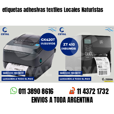etiquetas adhesivas textiles Locales Naturistas