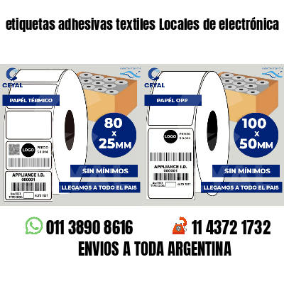 etiquetas adhesivas textiles Locales de electrónica