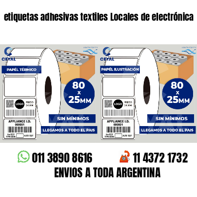 etiquetas adhesivas textiles Locales de electrónica