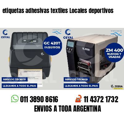 etiquetas adhesivas textiles Locales deportivos