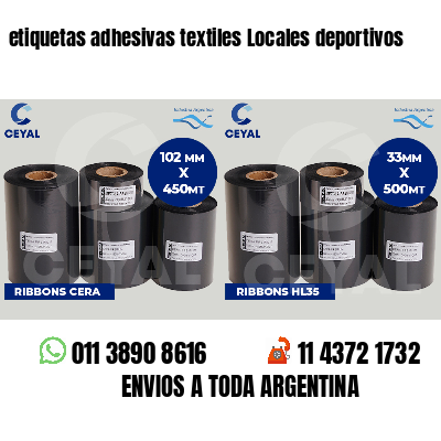 etiquetas adhesivas textiles Locales deportivos