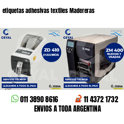 etiquetas adhesivas textiles Madereras