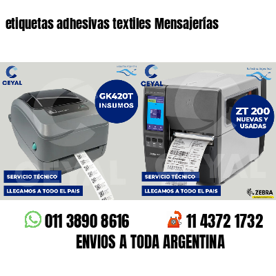 etiquetas adhesivas textiles Mensajerías