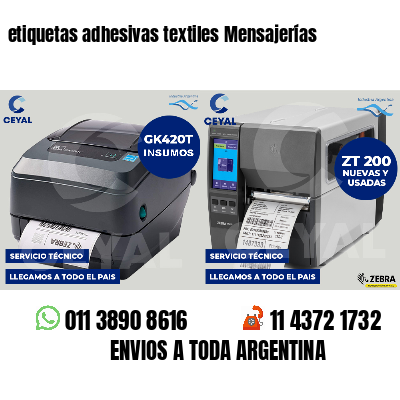etiquetas adhesivas textiles Mensajerías