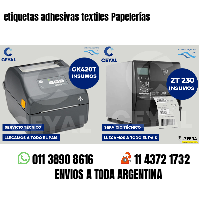 etiquetas adhesivas textiles Papelerías