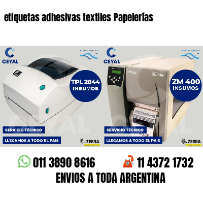 etiquetas adhesivas textiles Papelerías