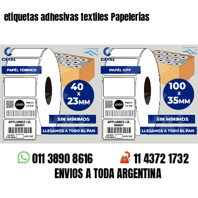 etiquetas adhesivas textiles Papelerías