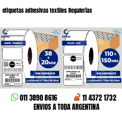 etiquetas adhesivas textiles Regalerías