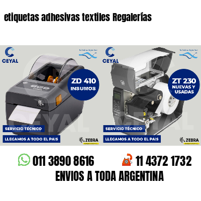etiquetas adhesivas textiles Regalerías