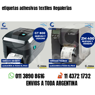 etiquetas adhesivas textiles Regalerías