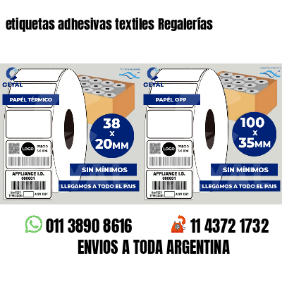 etiquetas adhesivas textiles Regalerías