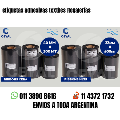 etiquetas adhesivas textiles Regalerías