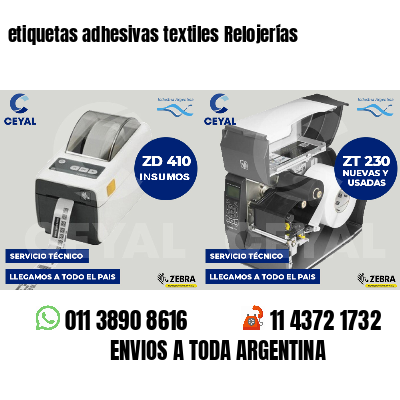 etiquetas adhesivas textiles Relojerías