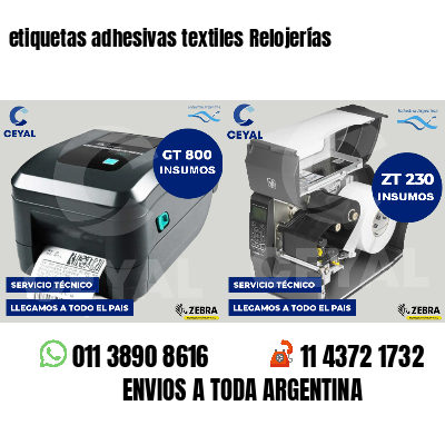 etiquetas adhesivas textiles Relojerías