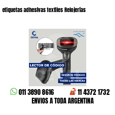 etiquetas adhesivas textiles Relojerías