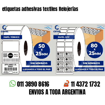 etiquetas adhesivas textiles Relojerías