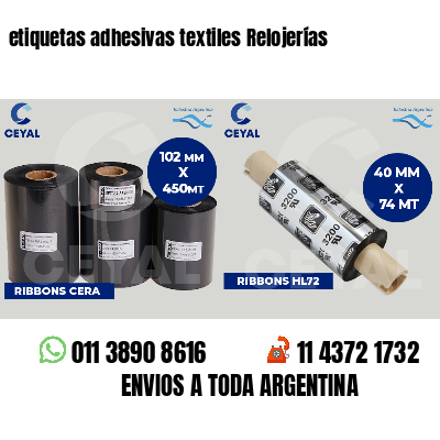 etiquetas adhesivas textiles Relojerías