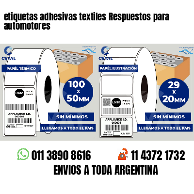 etiquetas adhesivas textiles Respuestos para automotores