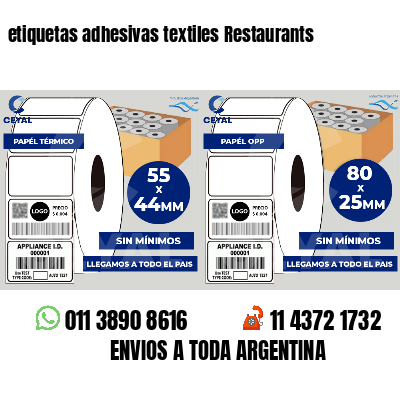 etiquetas adhesivas textiles Restaurants