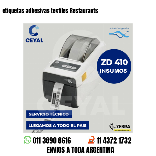 etiquetas adhesivas textiles Restaurants