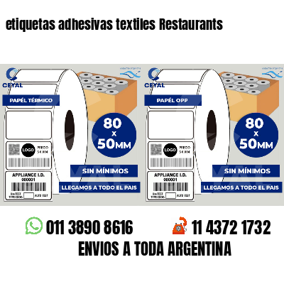 etiquetas adhesivas textiles Restaurants