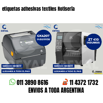 etiquetas adhesivas textiles Rotisería