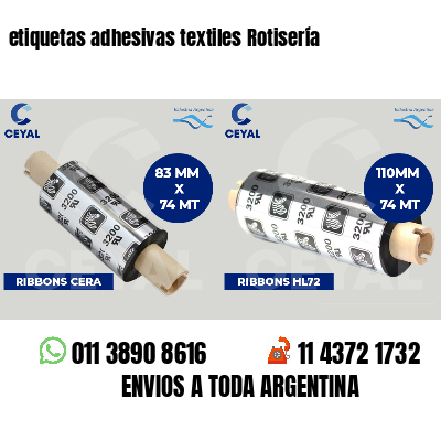 etiquetas adhesivas textiles Rotisería
