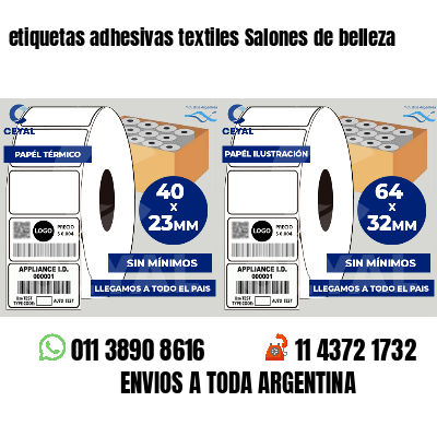 etiquetas adhesivas textiles Salones de belleza