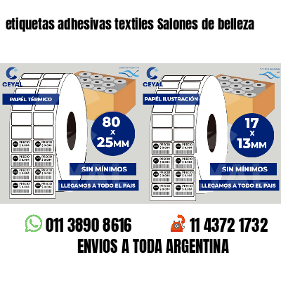 etiquetas adhesivas textiles Salones de belleza