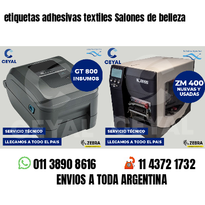 etiquetas adhesivas textiles Salones de belleza